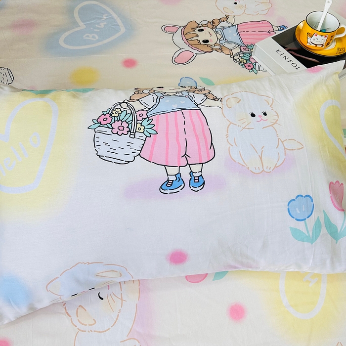 91家纺网 家纺一手货源 找家纺 小虾米 2023新款卡通系列全棉床笠（可定制）安琪拉