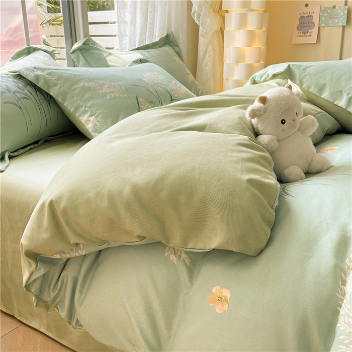 91家纺网 家纺一手货源 找家纺 古吉梦 2023新款A类有氧元气棉加厚磨毛四件套 秋香