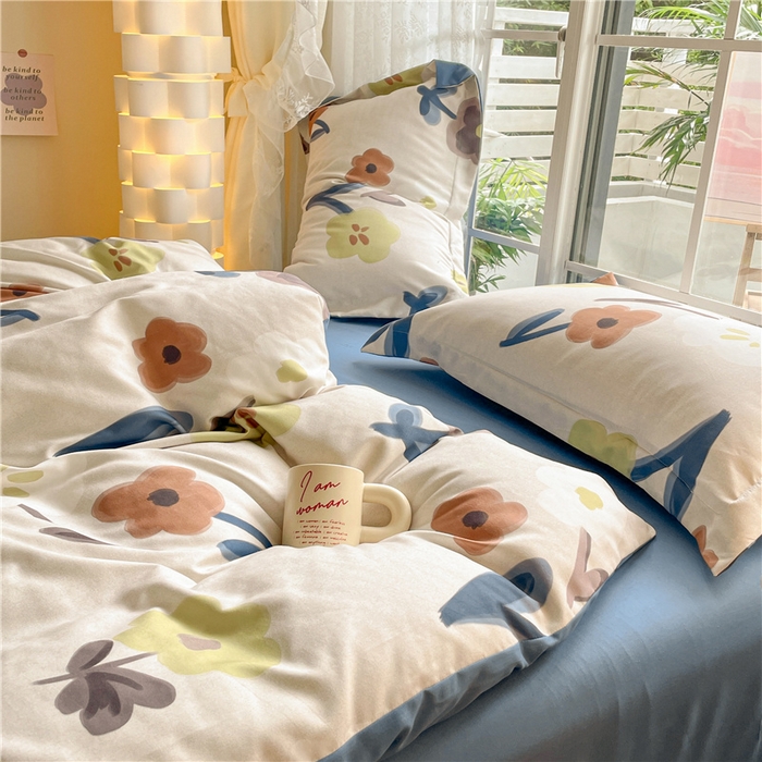 91家纺网 家纺一手货源 找家纺 古吉梦 2023新款A类有氧元气棉加厚磨毛四件套 花期