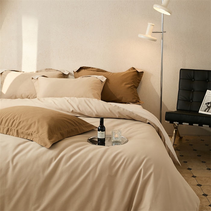 91家纺网 家纺一手货源 找家纺 涞澳家纺 2023新款50磨绒双拼 杏芽米