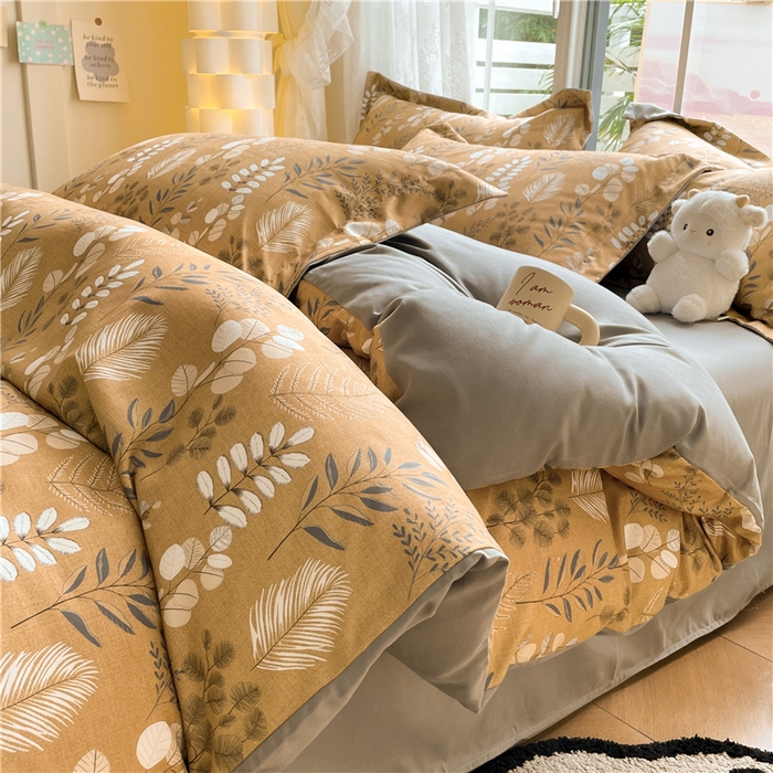 91家纺网 家纺一手货源 找家纺 古吉梦 2023新款A类有氧元气棉加厚磨毛四件套 古奈