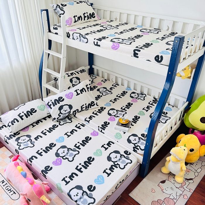 91家纺网 家纺一手货源 找家纺 小虾米 2023新款卡通系列全棉床笠（可定制）调皮狗