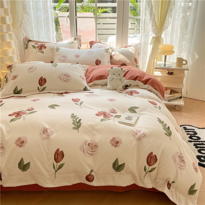 91家纺网 家纺一手货源 找家纺 古吉梦 2023新款A类有氧元气棉加厚磨毛四件套 初语