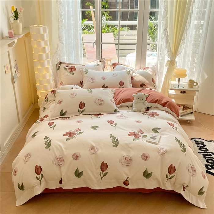 91家纺网 家纺一手货源 找家纺 古吉梦 2023新款A类有氧元气棉加厚磨毛四件套 初语