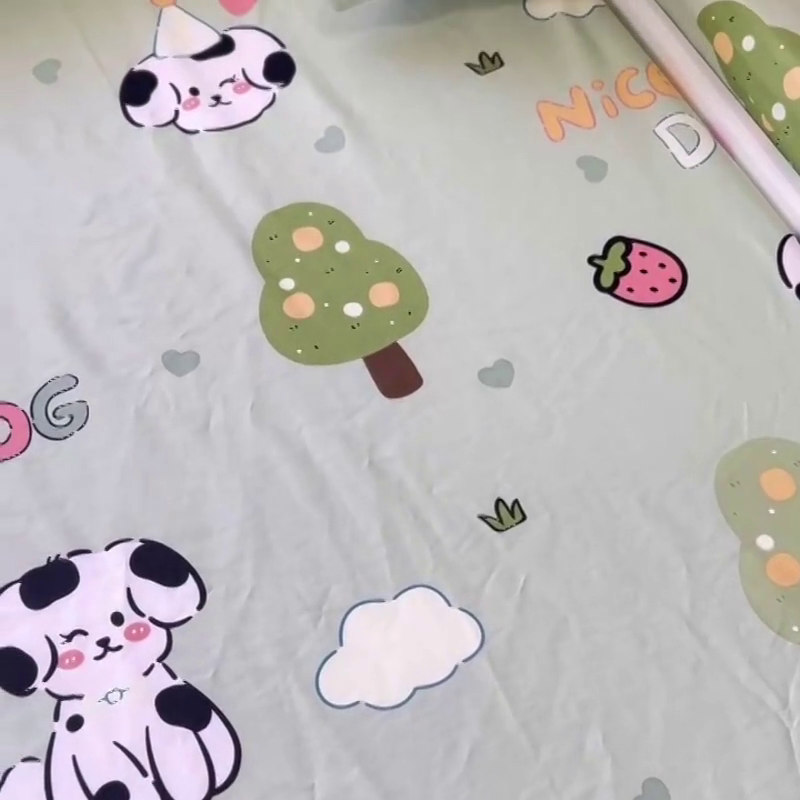 91家纺网 家纺一手货源 找家纺 小虾米 2023新款卡通系列全棉床笠（可定制）幸运宝贝