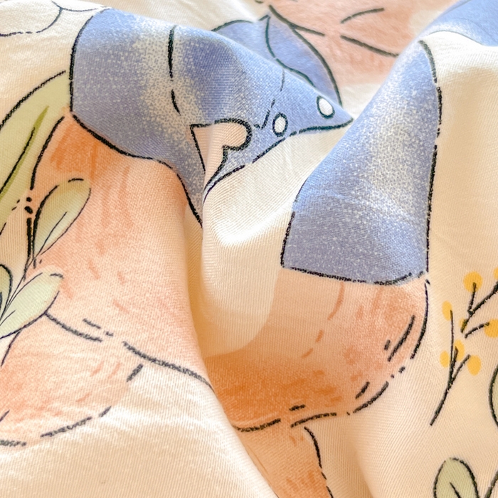 91家纺网 家纺一手货源 找家纺 居易简 2025新款水洗棉双层纱豆豆被加绒被子被芯直播豆豆绒被被子被芯冬被春秋被 兔sweet