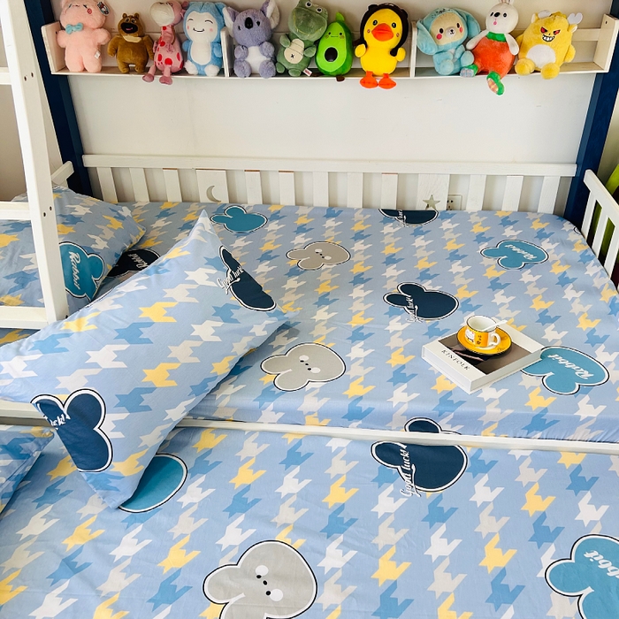 91家纺网 家纺一手货源 找家纺 小虾米 2023新款卡通系列全棉床笠（可定制）千鸟格