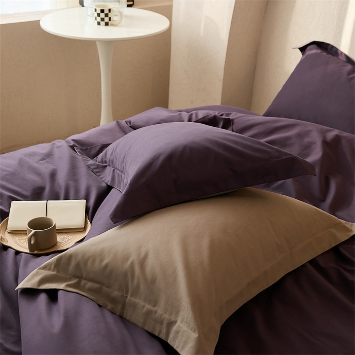 91家纺网 家纺一手货源 找家纺 涞澳家纺 2023新款50磨绒双拼 中紫灰