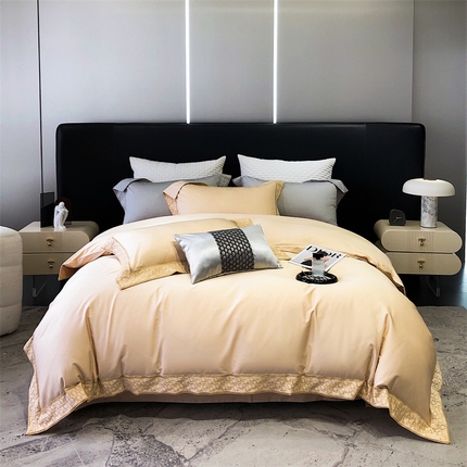 91家纺网 家纺一手货源 找家纺 （总）佰亿莱 2024新款100s全棉刺绣工艺款四件套系列-北欧DR