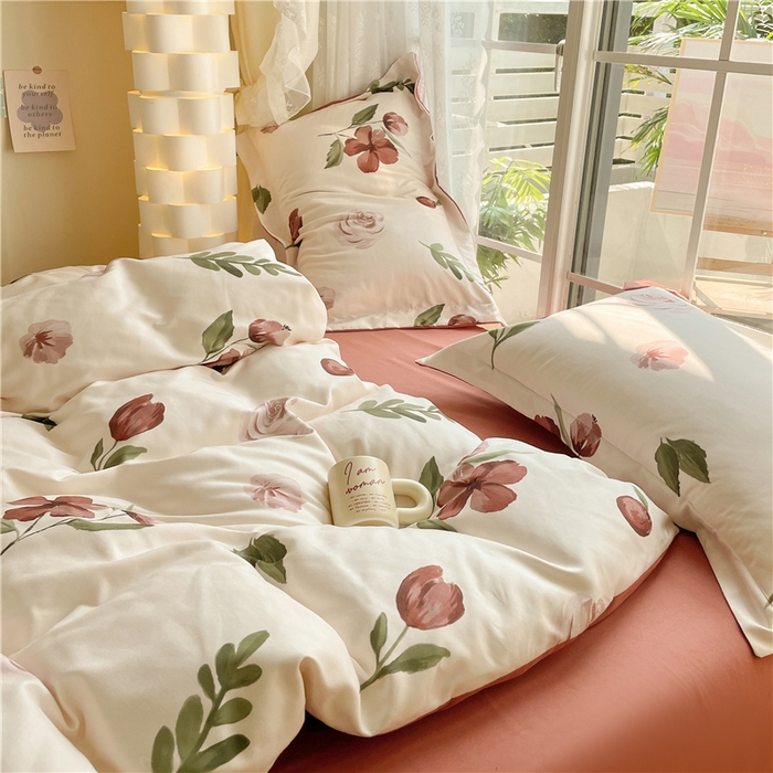 91家纺网 家纺一手货源 找家纺 古吉梦 2023新款A类有氧元气棉加厚磨毛四件套 初语