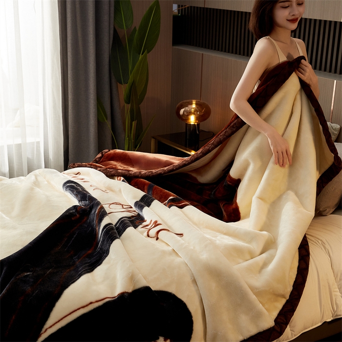 91家纺网 家纺一手货源 找家纺 航途席业 2025新款拉舍尔毛毯盖毯 梦百合-白