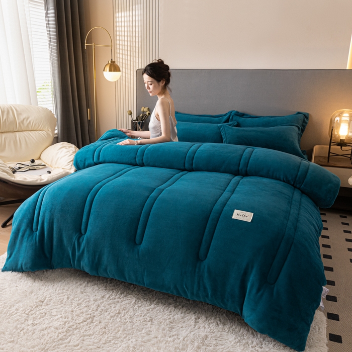 91家纺网 家纺一手货源 找家纺 （总）暖芯家纺 2025新款牛奶绒加厚冬被被子被芯春秋被