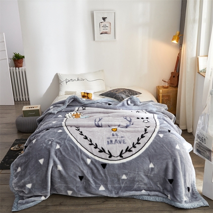 91家纺网 家纺一手货源 找家纺 航途席业 2025新款拉舍尔毛毯盖毯 晚安鹿先生