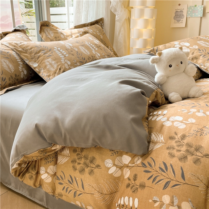 91家纺网 家纺一手货源 找家纺 古吉梦 2023新款A类有氧元气棉加厚磨毛四件套 古奈