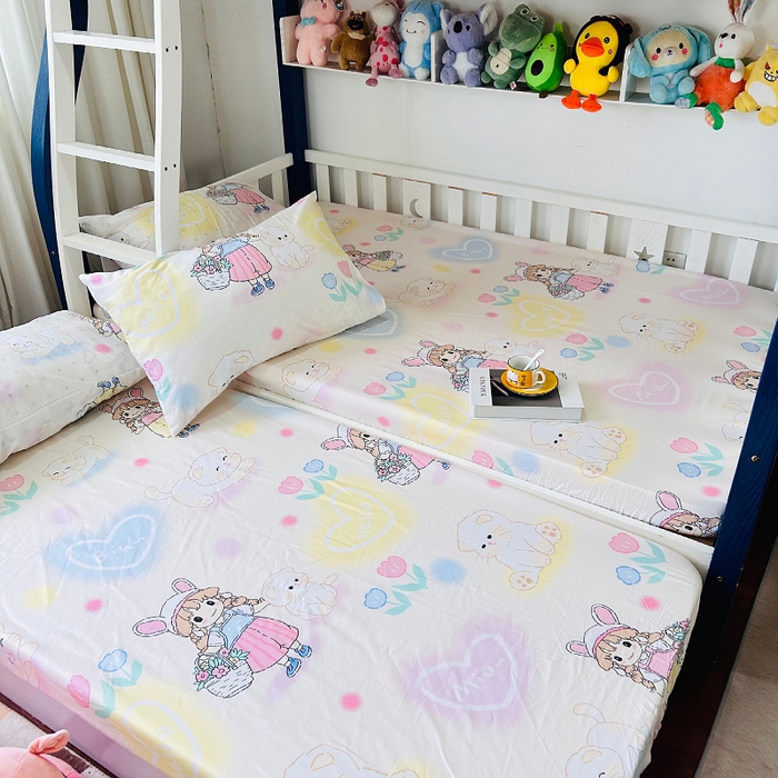 91家纺网 家纺一手货源 找家纺 小虾米 2023新款卡通系列全棉床笠（可定制）安琪拉