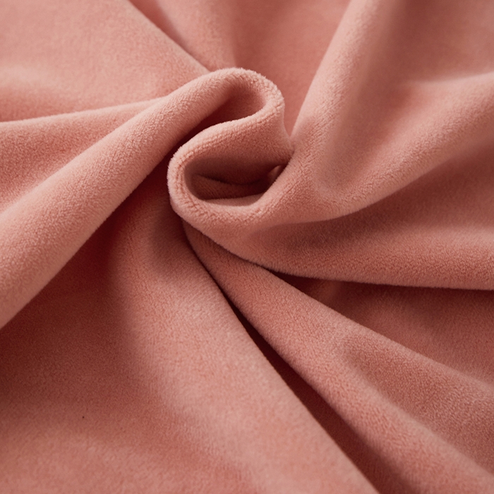 91家纺网 家纺一手货源 找家纺 丝涟2023新款轻奢风高克重230g婴儿绒德肤绒亲肤舒适双拼色埋线款滚绳四件套 豆沙粉+浅灰