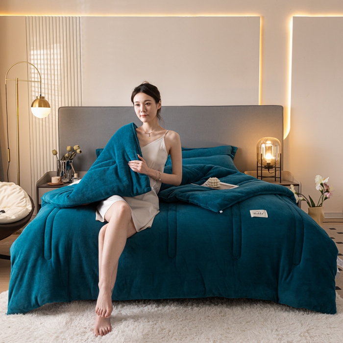 91家纺网 家纺一手货源 找家纺 （总）暖芯家纺 2025新款牛奶绒加厚冬被被子被芯春秋被