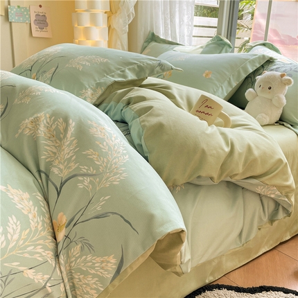 古吉梦 2023新款A类有氧元气棉加厚磨毛四件套 秋香