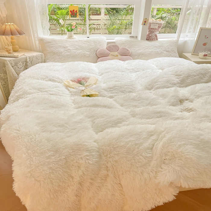 91家纺网 家纺一手货源 找家纺 慕澄家纺 2023新款水貂绒被套盖毯两用毯子 彩虹-纯白