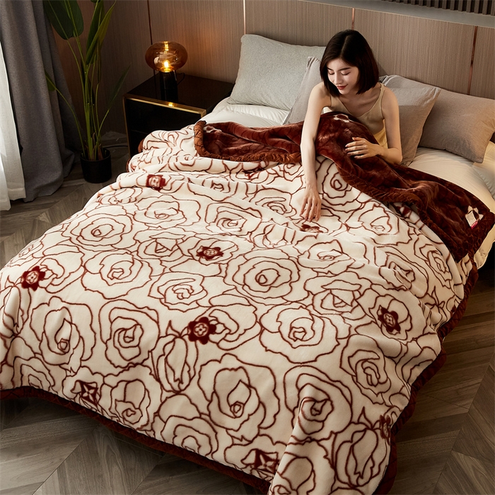 91家纺网 家纺一手货源 找家纺 航途席业 2025新款拉舍尔毛毯盖毯 万花筒