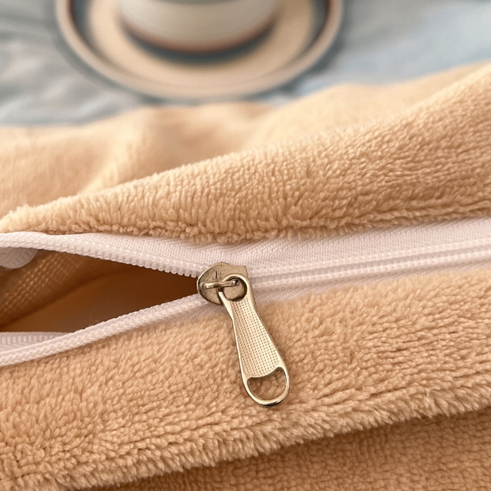 91家纺网 家纺一手货源 找家纺 金麦家纺 2023新款230g高克重牛奶绒雕花四件套 简爱-天空兰