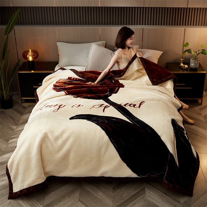 91家纺网 家纺一手货源 找家纺 航途席业 2025新款拉舍尔毛毯盖毯 梦百合-白