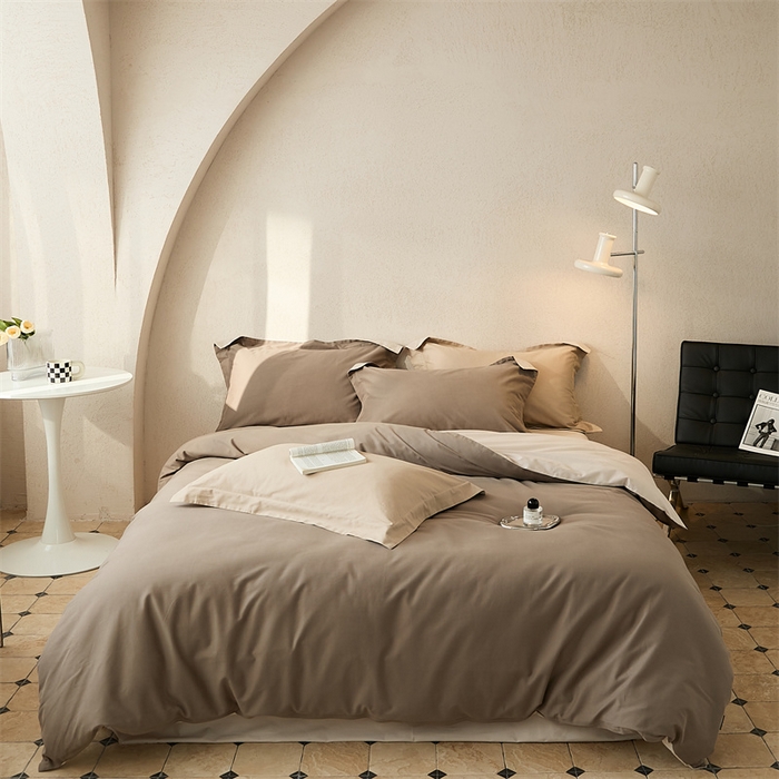 91家纺网 家纺一手货源 找家纺 涞澳家纺 2023新款50磨绒双拼 可可米