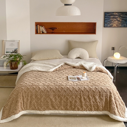 91家纺网 家纺一手货源 找家纺 （总）航途席业 2023新款塔芙绒毛毯-场景一