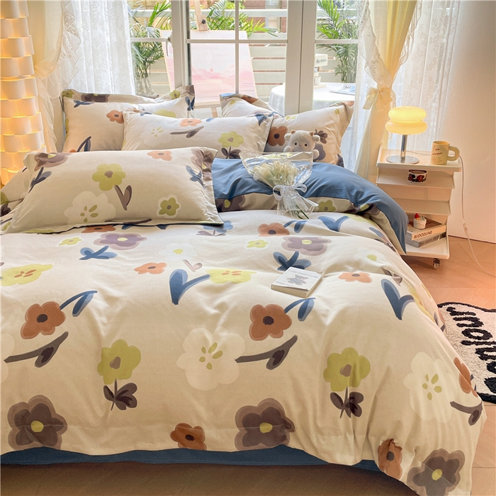 91家纺网 家纺一手货源 找家纺 古吉梦 2023新款A类有氧元气棉加厚磨毛四件套 花期