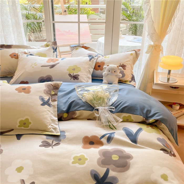 91家纺网 家纺一手货源 找家纺 古吉梦 2023新款A类有氧元气棉加厚磨毛四件套 花期