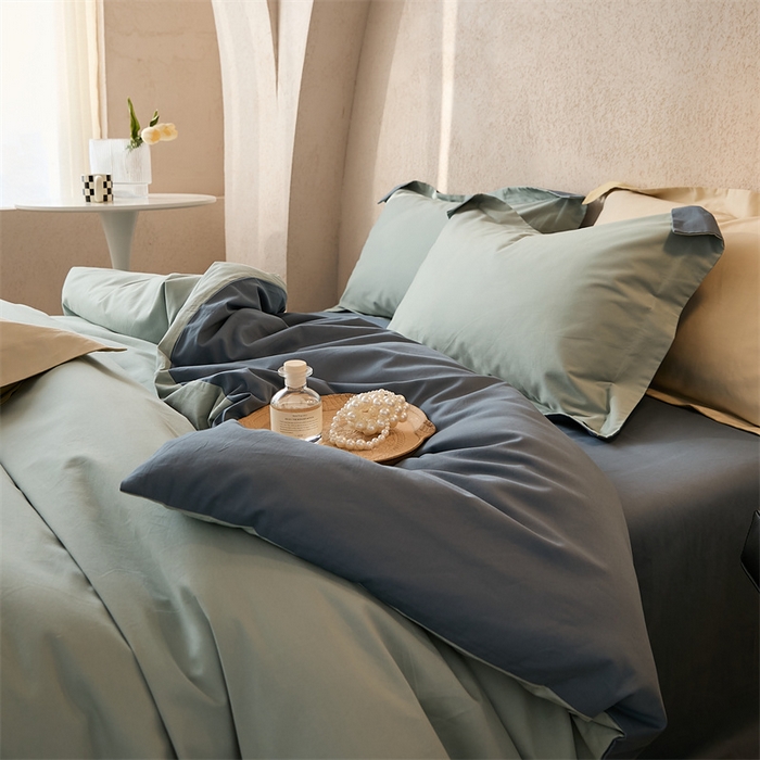 91家纺网 家纺一手货源 找家纺 涞澳家纺 2023新款50磨绒双拼 兰青