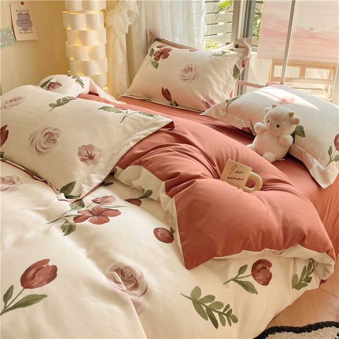 91家纺网 家纺一手货源 找家纺 古吉梦 2023新款A类有氧元气棉加厚磨毛四件套 初语