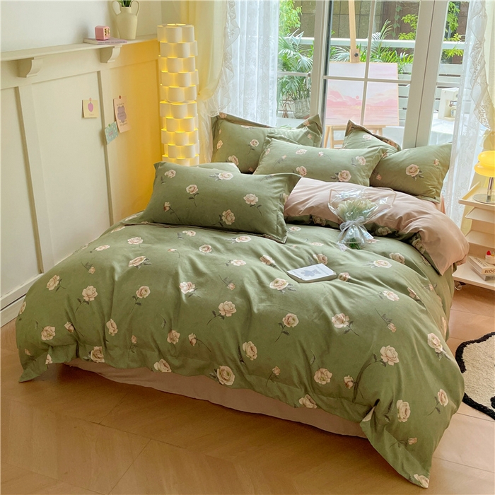 91家纺网 家纺一手货源 找家纺 古吉梦 2023新款A类有氧元气棉加厚磨毛四件套 玉瑶