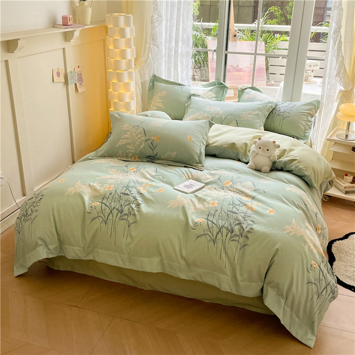 91家纺网 家纺一手货源 找家纺 古吉梦 2023新款A类有氧元气棉加厚磨毛四件套 秋香