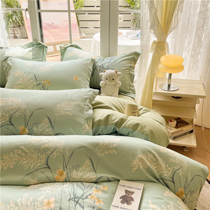 91家纺网 家纺一手货源 找家纺 古吉梦 2023新款A类有氧元气棉加厚磨毛四件套 秋香