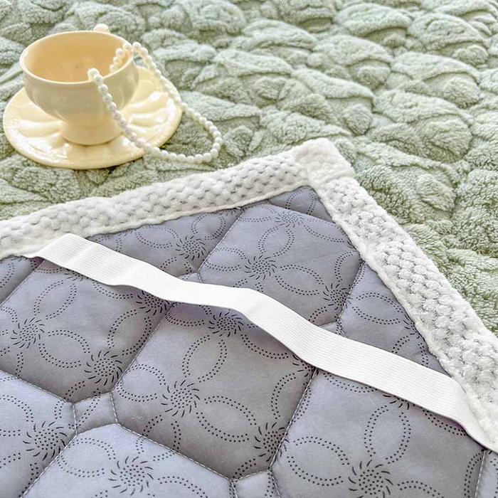 91家纺网 家纺一手货源 找家纺 欧邦 新款爱心款提花塔芙绒夹棉床垫榻榻米薄垫子 床垫-果绿