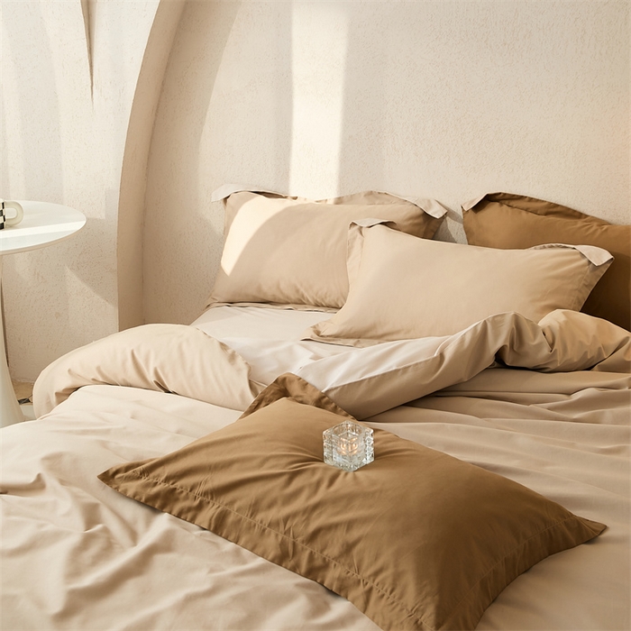 91家纺网 家纺一手货源 找家纺 涞澳家纺 2023新款50磨绒双拼 杏芽米