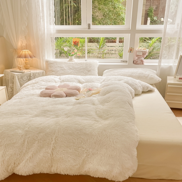 91家纺网 家纺一手货源 找家纺 慕澄家纺 2023新款水貂绒被套盖毯两用毯子 彩虹-纯白