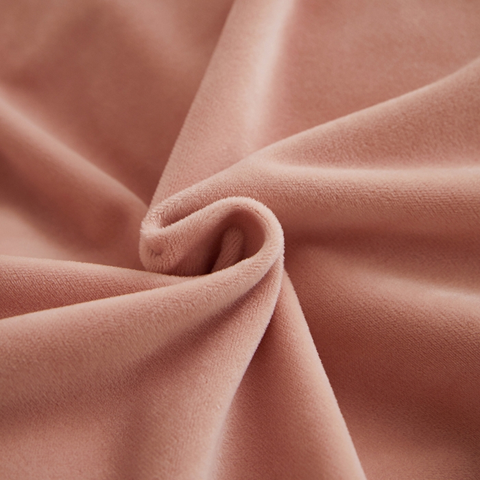 91家纺网 家纺一手货源 找家纺 丝涟2023新款轻奢风高克重230g婴儿绒德肤绒亲肤舒适双拼色埋线款滚绳四件套 粉玉+浅灰