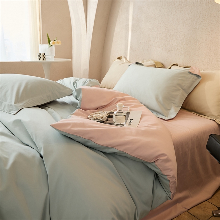 91家纺网 家纺一手货源 找家纺 涞澳家纺 2023新款50磨绒双拼 铃兰粉