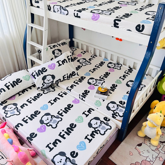 91家纺网 家纺一手货源 找家纺 小虾米 2023新款卡通系列全棉床笠（可定制）调皮狗