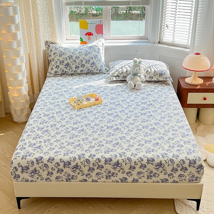 妖妖家纺 2023新款牛奶绒单床笠 紫韵