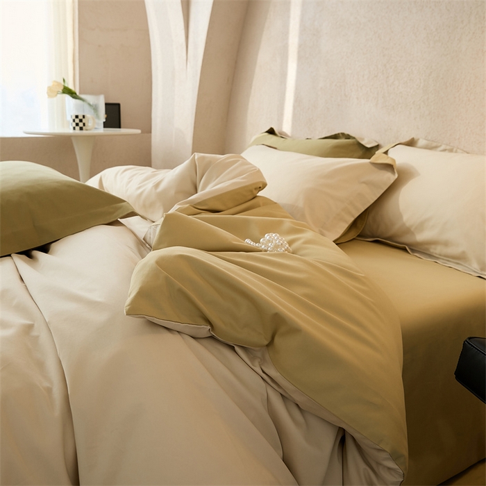 91家纺网 家纺一手货源 找家纺 涞澳家纺 2023新款50磨绒双拼 奶茶米