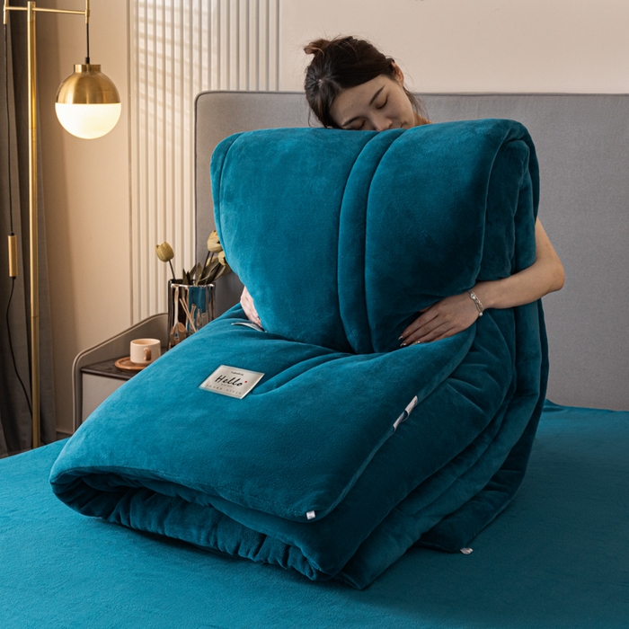 91家纺网 家纺一手货源 找家纺 （总）暖芯家纺 2025新款牛奶绒加厚冬被被子被芯春秋被