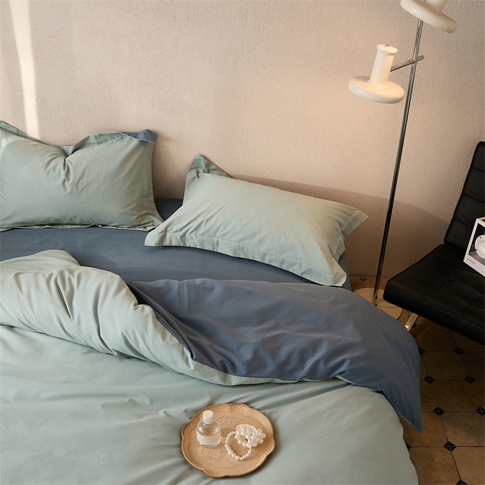 91家纺网 家纺一手货源 找家纺 涞澳家纺 2023新款50磨绒双拼 兰青