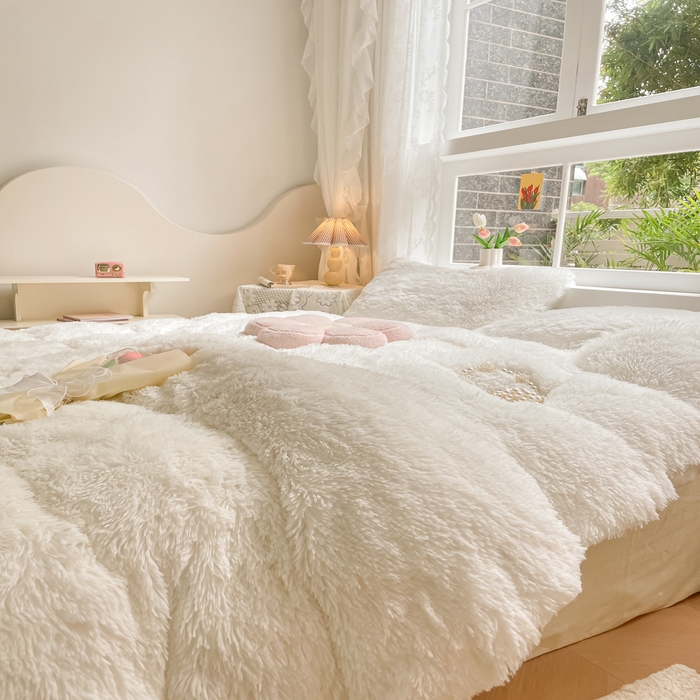 91家纺网 家纺一手货源 找家纺 慕澄家纺 2023新款水貂绒被套盖毯两用毯子 彩虹-纯白