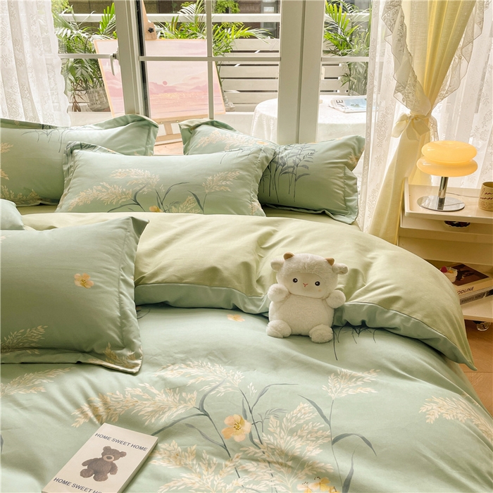 91家纺网 家纺一手货源 找家纺 古吉梦 2023新款A类有氧元气棉加厚磨毛四件套 秋香