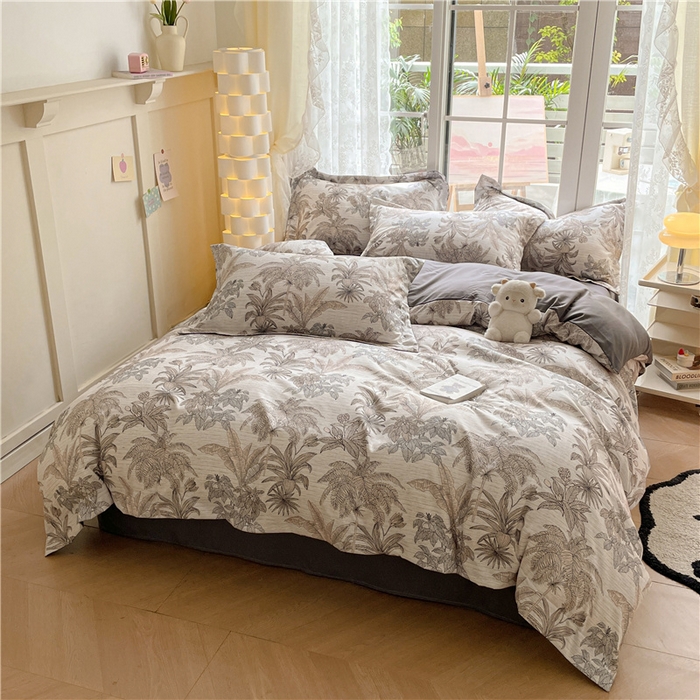 91家纺网 家纺一手货源 找家纺 古吉梦 2023新款A类有氧元气棉加厚磨毛四件套 晚风