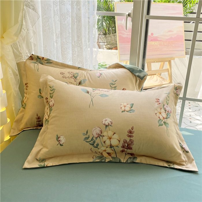 91家纺网 家纺一手货源 找家纺 古吉梦 2023新款A类有氧元气棉加厚磨毛四件套 木棉花