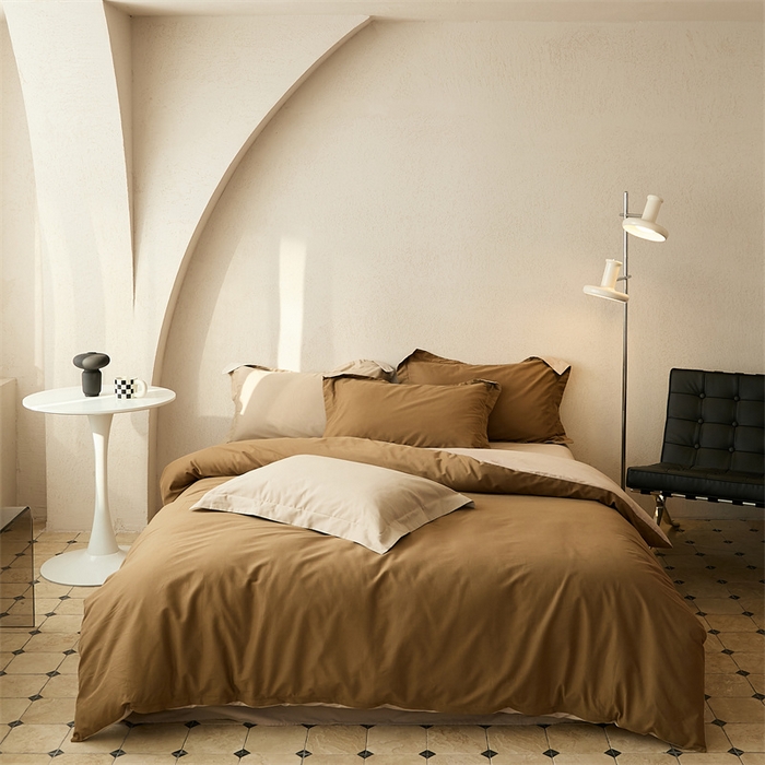 91家纺网 家纺一手货源 找家纺 涞澳家纺 2023新款50磨绒双拼 金咖琥珀